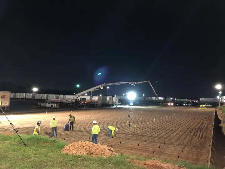 Night pour under the lights — Relentless Civil Construction jobsite