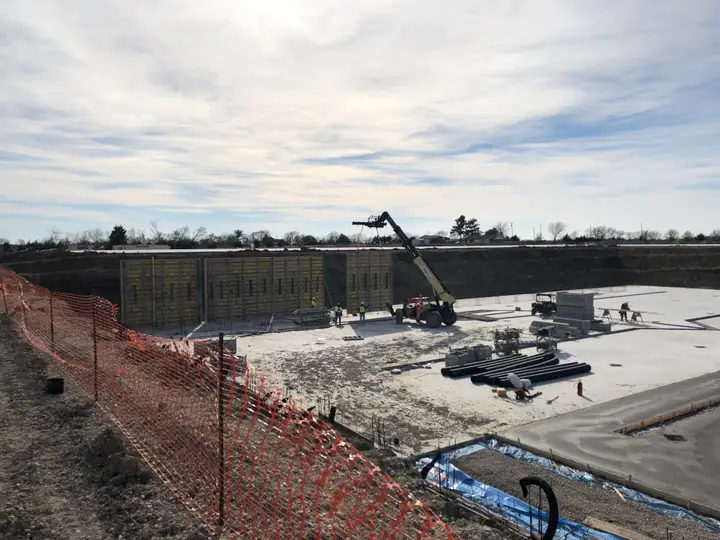 Pad pour in progress — Relentless Civil Construction jobsite