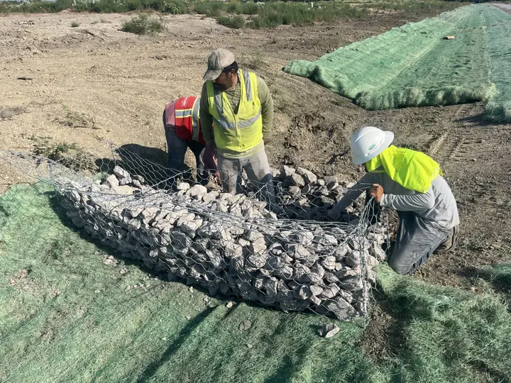 Setting erosion protection — Relentless Civil Construction jobsite