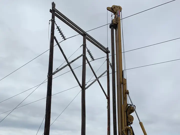 Rig mobilized on the corridor — Relentless Civil Construction jobsite