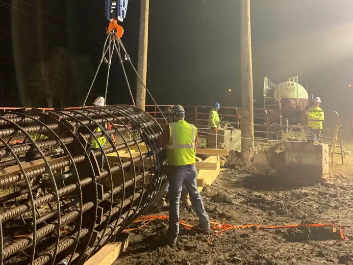 Night pick — Relentless Civil Construction jobsite