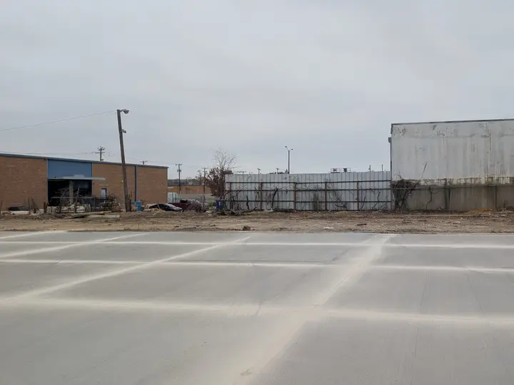 Freshly finished concrete pad