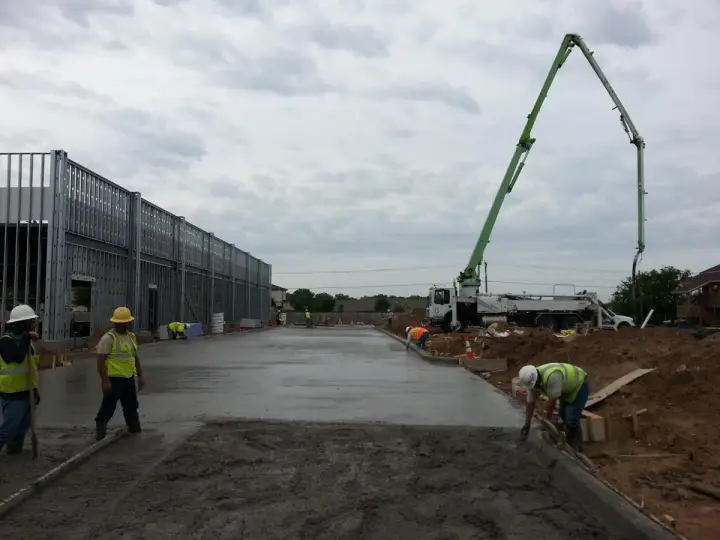 Pump pour at the warehouse — Relentless Civil Construction jobsite