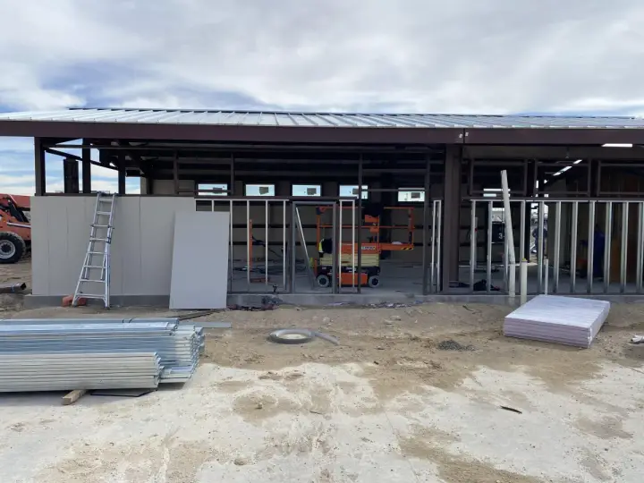 Canopy steel on new foundations — Relentless Civil Construction jobsite